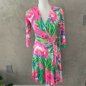 Lilly Pulitzer midi wrap up dress size XS